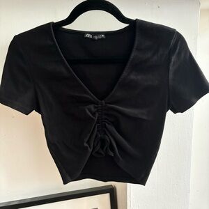 Black Zara Cropped Tshirt